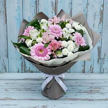 Букет цветов из:  Герберы, Альстромерии и Хризантемы в Трубичино