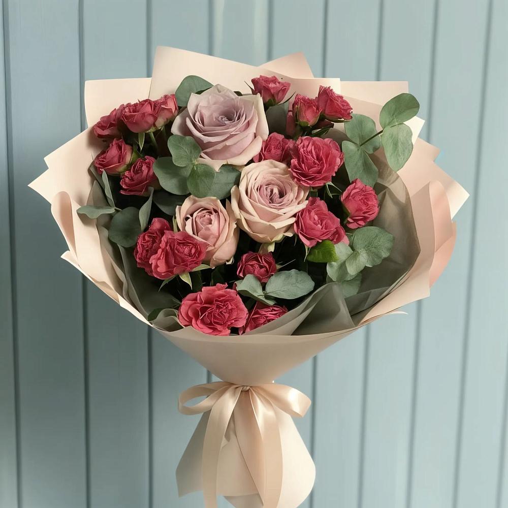Букет цветов из: Гвоздики и Розы в Трубичино
