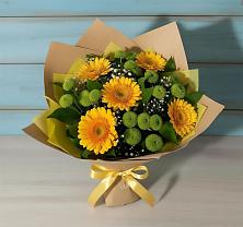 Букет цветов из:  Герберы и Хризантемы в Трубичино