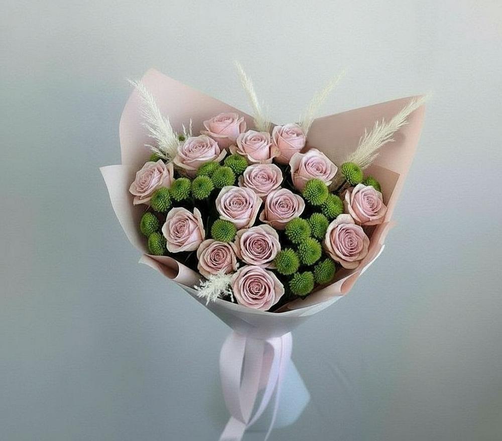 Букет цветов из: Розы и Хризантемы в Трубичино