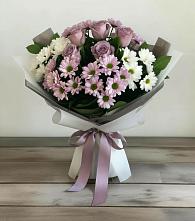 Букет цветов из:  Хризантемы и Розы в Трубичино