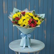 Букет цветов из:  Альстромерии и Хризантемы в Трубичино