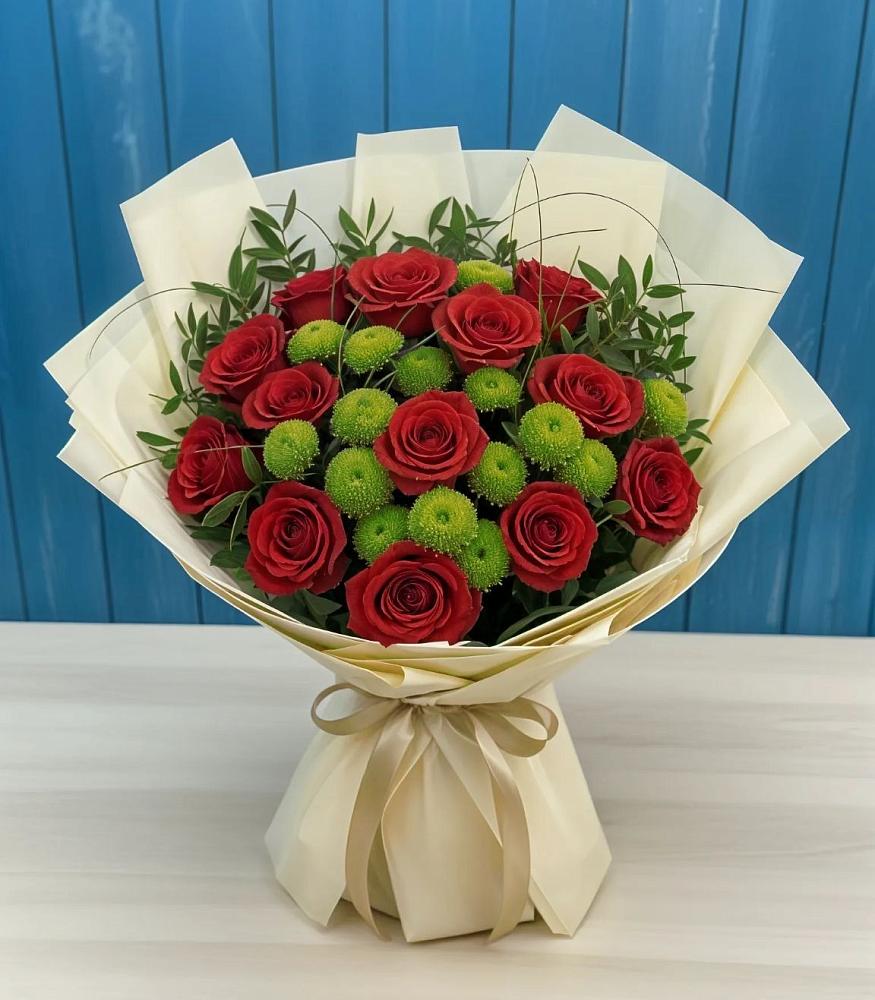 Букет цветов из: Розы и Хризантемы в Трубичино