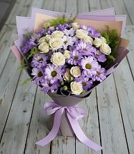 Букет цветов из:  Хризантемы и Розы в Трубичино